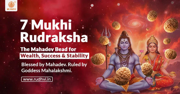 7 Mukhi Rudraksha bead blessed by Lord Shiva for wealth success and stability