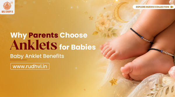 Black Obsidian baby anklet for kids aged 3+ years with black beads by Rudhvi.