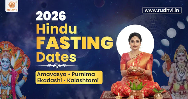 2026 Hindu fasting dates calendar showing Amavasya, Purnima, Ekadashi and Kalashtami