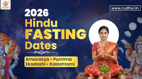 2026 Hindu fasting dates calendar showing Amavasya, Purnima, Ekadashi and Kalashtami