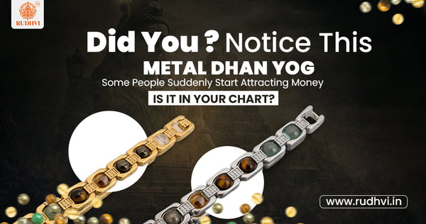 Metal Dhan Yog bracelet in silver and gold plating symbolizing wealth, financial growth, and prosperity energy