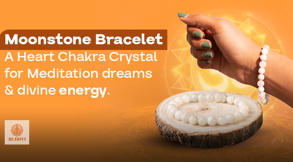 Rudhvi natural moonstone bracelet for heart chakra and emotional healing