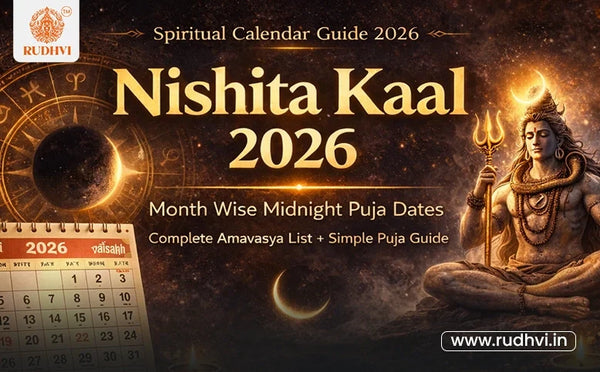 Nishita Kaal 2026 month wise midnight puja dates spiritual calendar guide with Lord Shiva image