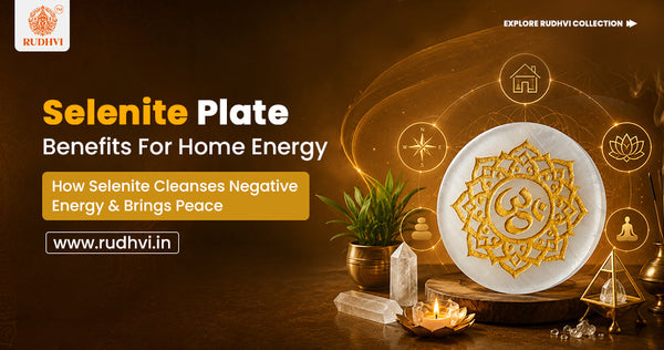 Selenite Plate with Om symbol used for crystal cleansing home energy balance meditation and peaceful spiritual decor