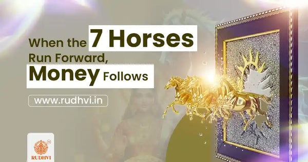 Golden seven running horses artwork symbolizing wealth, success, and positive energy as per Vastu Shastra