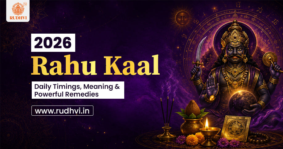 2026 Rahu Kaal spiritual guide banner with Rahu deity and astrology 