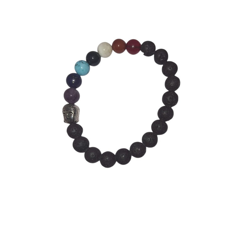 7 chakra Crystal with Lava Stones
