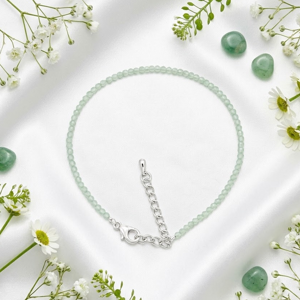 Natural Green Aventurine Crystal Anklet – Adjustable Luck & Prosperity Anklet