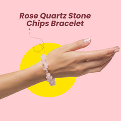 Rose Quartz Chips Bracelet x Pyrite Duo