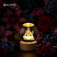 3D Lord Shiva Crystal Ball Table Lamp – Strength, Focus & Energy Balance | Rudhvi