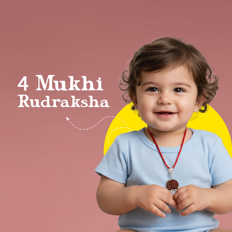 4 Mukhi Rudraksha with Comfortable Thread for Daily Wear