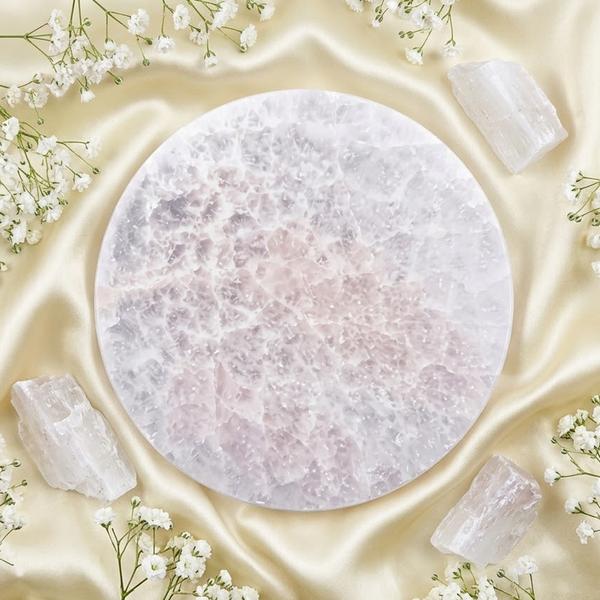 Original Moroccan Selenite Charging Plate for Crystal Cleansing & Energy Charging