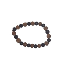 Rudraksha + Black Tourmaline Bracelet 5-mukhi Rudraksha