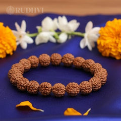 Original 5 Mukhi Rudraksha Bracelet Classic Natural Finish for Men and Women by Rudhvi