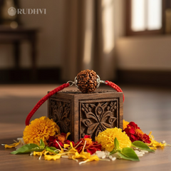 6 Mukhi Nepali Rudraksha pendant energized by RUDHVI for wisdom and leadership