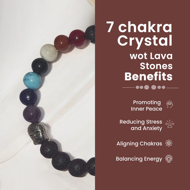 7 chakra Crystal with Lava Stones