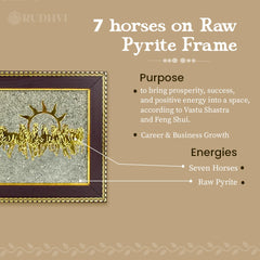7 Horses on Pyrite Frame placed on wall for vastu decor