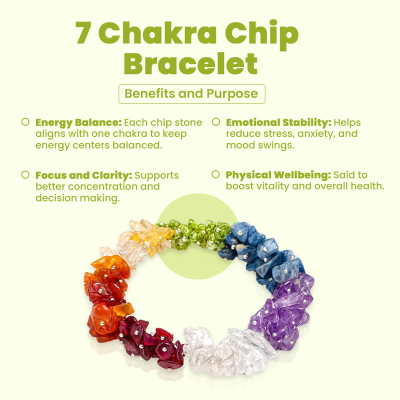 7 Chakra Chip Bracelet – Energy Balance, Healing & Positive Vibes