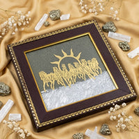 7 Horses Pyrite & Selenite Wealth Frame for Vastu & Prosperity