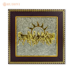 7 Horses on Raw Pyrite Frame