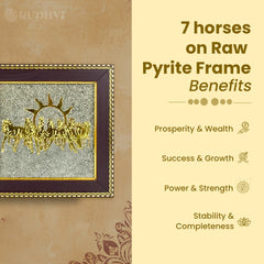 7 Horses on Raw Pyrite Frame