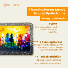 7 Running Horses Pyrite Money Magnet Frame – Wealth, Success & Good Luck | Rudhvi