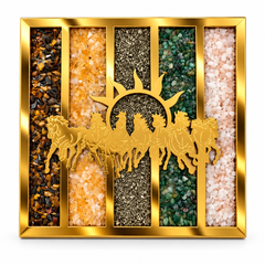 7 Horse Dhan Yog Frame with 5 Crystal Chips | Vastu Wealth & Prosperity