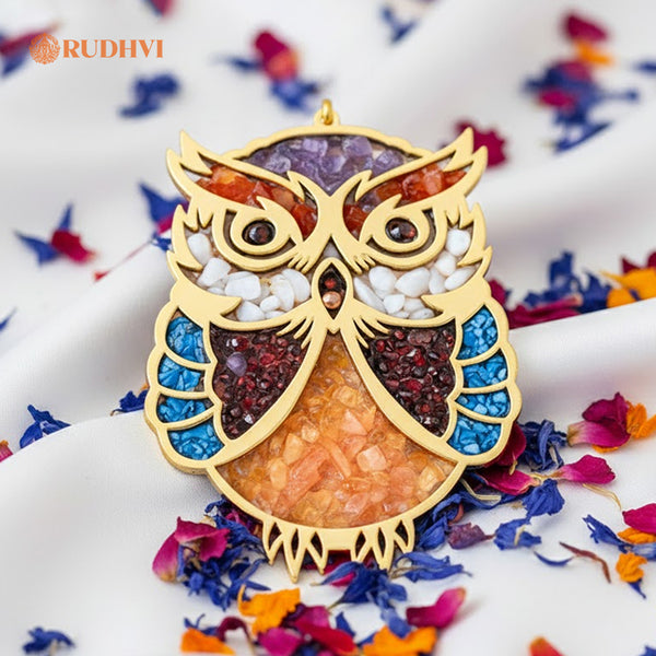 7 Chakra Money Owl Crystal – Wealth, Balance & Prosperity Symbol
