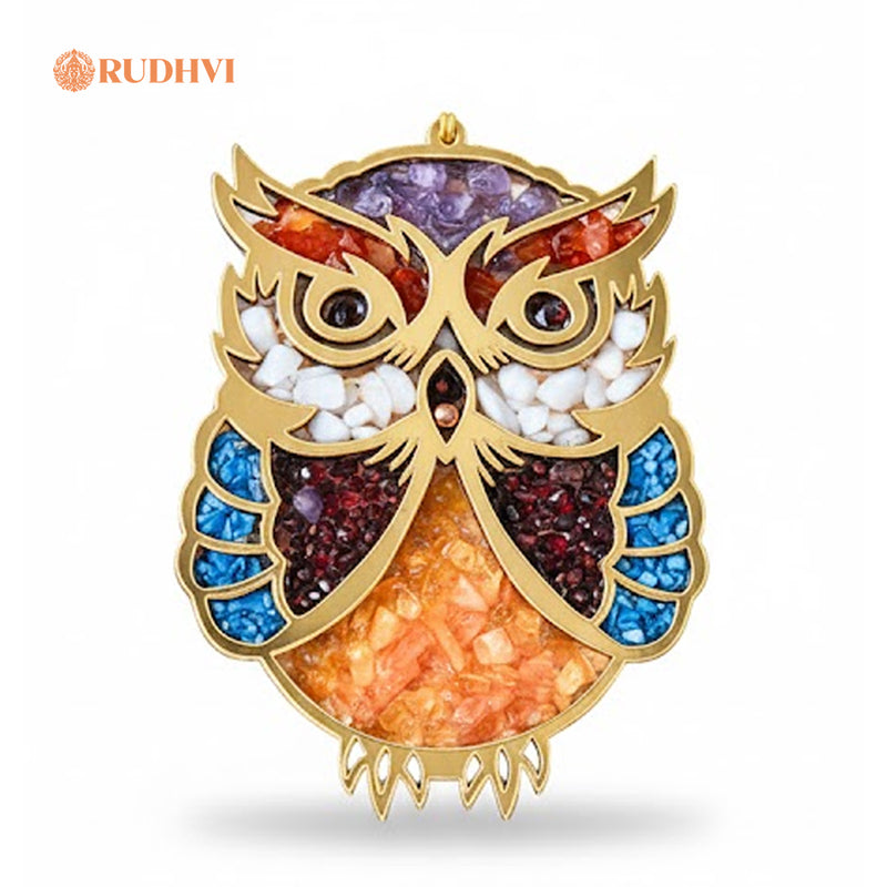 7 Chakra Money Owl Crystal – Wealth, Balance & Prosperity Symbol