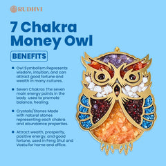 7 Chakra Money Owl Crystal – Wealth, Balance & Prosperity Symbol