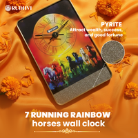 Rudhvi™ 7 Running Rainbow Horses Wall Clock – Pyrite Wealth Energy Decor