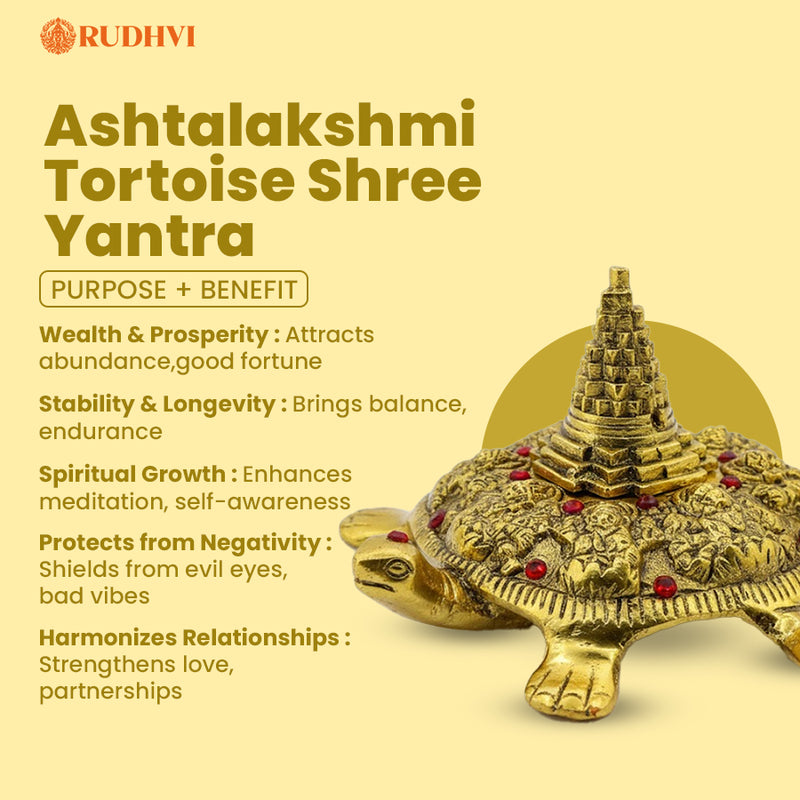 Ashtalakshmi Tortoise Shree Yantra – Wealth, Protection & Prosperity Vastu Idol