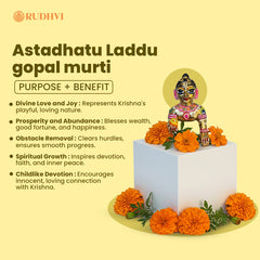 Astadhatu Laddu Gopal Murti for Home Mandir | Sacred 8-Metal Bal Gopal Idol for Puja & Vastu