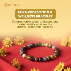 Aura Protection Wellness Bracelet – Negative Energy Shield & Emotional Balance | Rudhvi