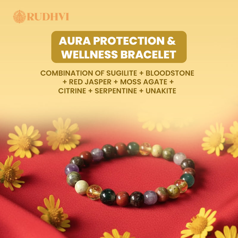Aura Protection Wellness Bracelet – Negative Energy Shield & Emotional Balance | Rudhvi