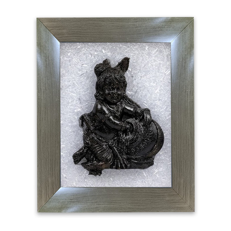 Bal Gopal Pyrite Selenite Frame | Wealth & Peace Vastu Decor