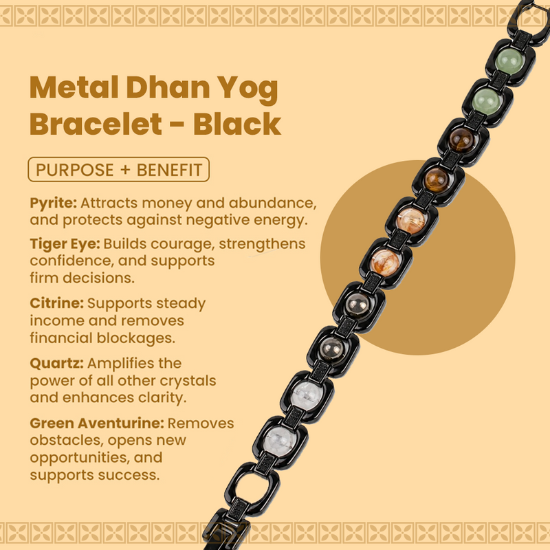 Metal Dhan Yog Bracelet – Black | Wealth, Money & Success