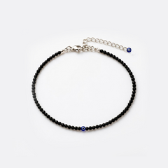 Black Obsidian Evil Eye Anklet for Kids (3+ Years) | Rudhvi
