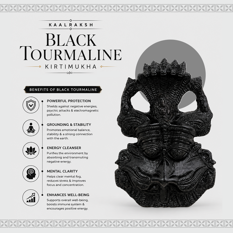 Black Tourmaline Kirtimukha | Vastu Guardian Wall Decor