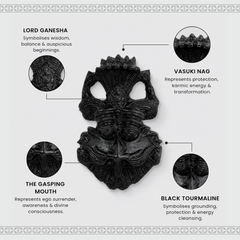 Black Tourmaline Kirtimukha | Vastu Guardian Wall Decor