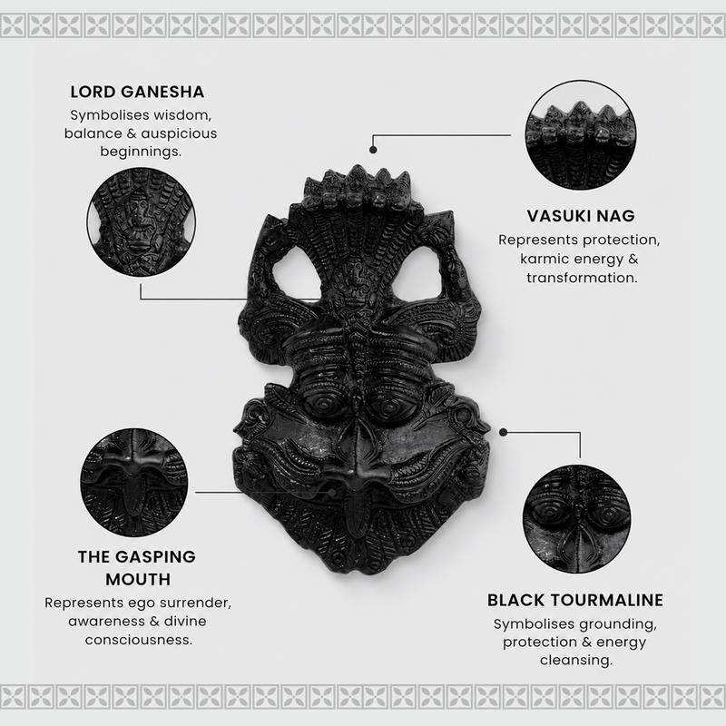 Black Tourmaline Kirtimukha | Vastu Guardian Wall Decor