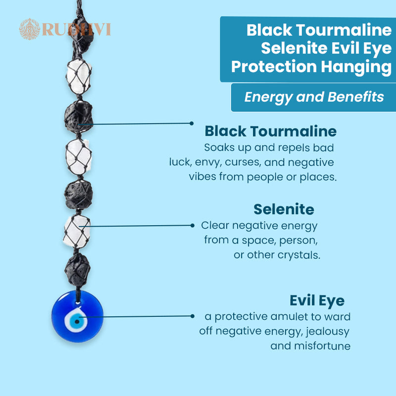 Nazar Suraksha Evil Eye Protection Hanging with Tourmaline | Rudhvi™