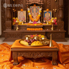 Brass Puja Thali Set (6-Piece Traditional Puja Essentials) | Rudhvi