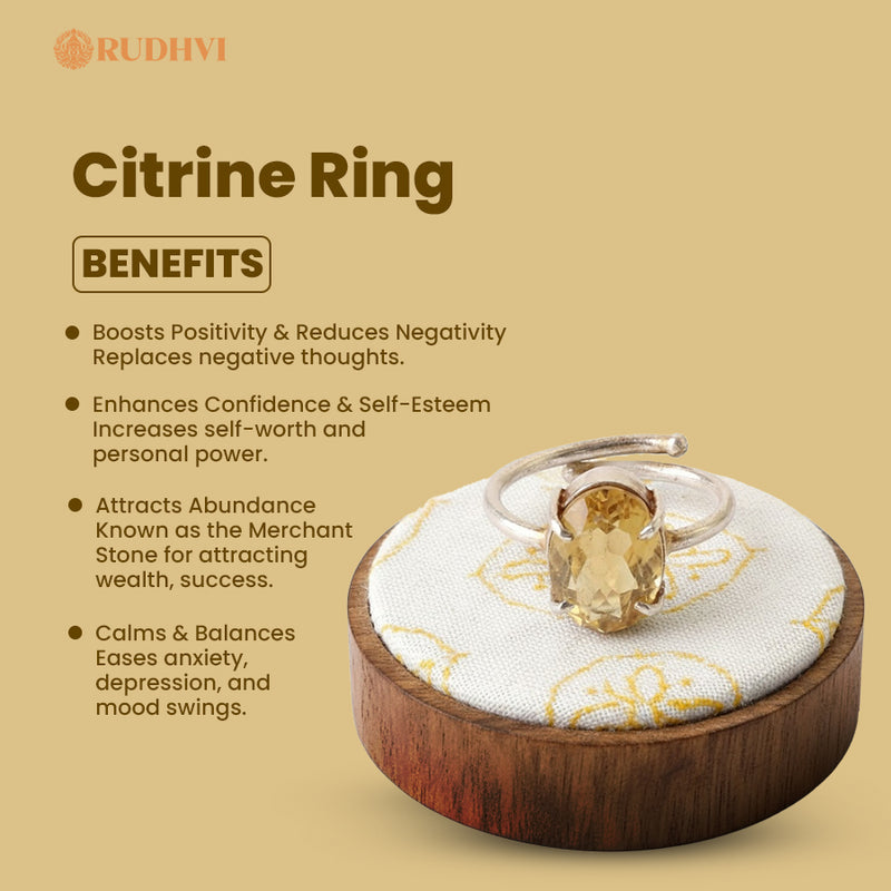 Natural Citrine Ring – Abundance, Confidence & Positive Energy