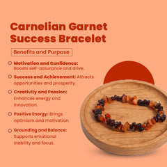 Carnelian Garnet Success Bracelet – Confidence, Motivation & Prosperity Crystal Bracelet
