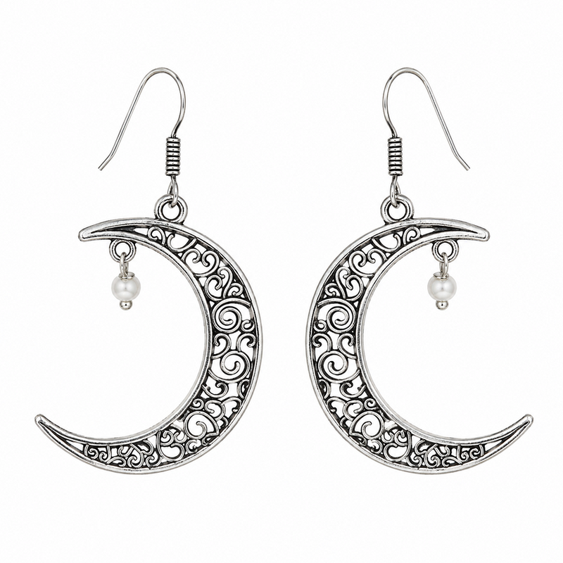 Chandrashekhar Crescent Moon Earrings – Spiritual Jewellery for Women