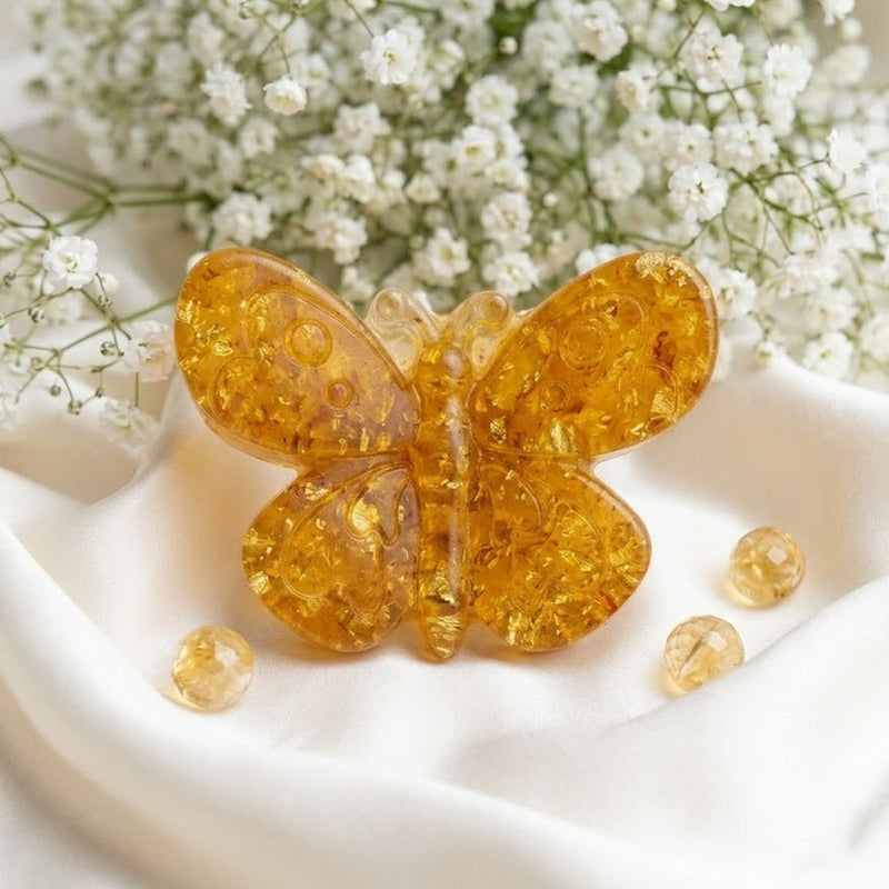 Vastu Citrine Butterfly Crystal for Home & Office Decor
