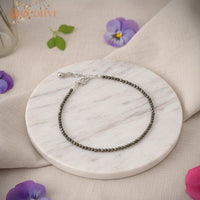 Close-up of Natural Pyrite Stones in  Pyrite Anklet-Rudhvi
