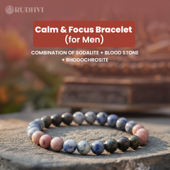 Close-up of natural Sodalite Bloodstone Rhodochrosite stones for stress relief men