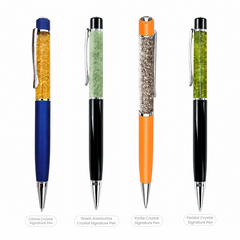 Crystal Signature Pen | Citrine, Green Aventurine, Pyrite & Peridot